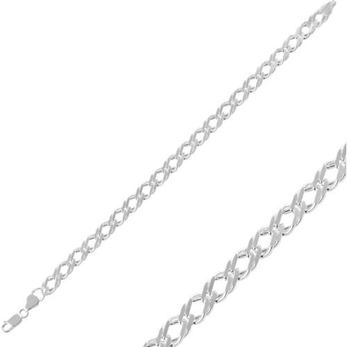 Silverlina Silver 120 Micron Rombo Chain Bracelet