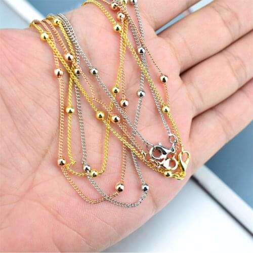 Universal Chain With Small Steel Ball Chain Universal Necklace Mens And Womens Basic Stainless Steel Punk Chain Necklace