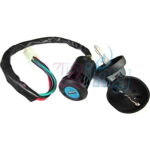 Universal Motorcycle ATV Ignition Switch Lock Key with Dustproof Cap 4 wires dirt bike pit bike for Motor Moped Buggy motorcycle