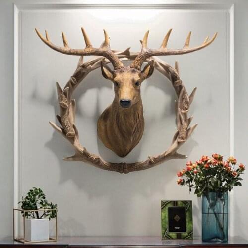 [VIP] American Country Lucky Deer Head Wall Hanging Decoration Pendant Restaurant Entrance Hallway Aisle Background