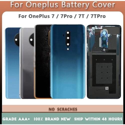 Rear shell door cover Oneplus 7 7T battery cover + camera lens new back glass Oneplus 7T Pro back battery cover Oneplus 7 T