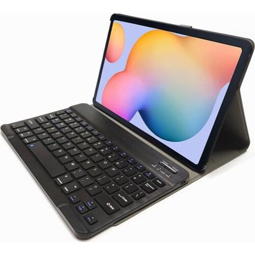 Protective Cover for Samsung Galaxy Tab S6 Lite 10.4 Inch Case P610 P615 Detachable Plastic Colorful Luminous Bluetooth Keyboard