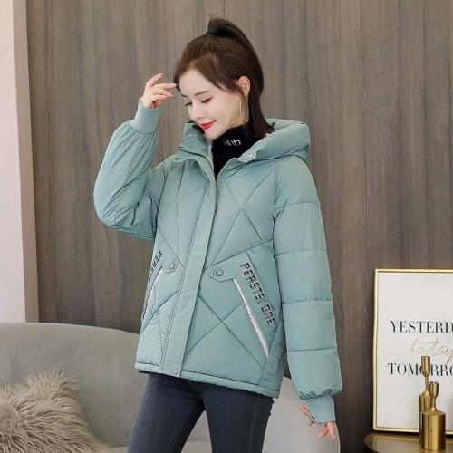 2021 New Women Winter Jacket Loose Parkas Patchwork Thickening Warm Coat Hooded Female Down Cotton-padded Short Jacket Coat