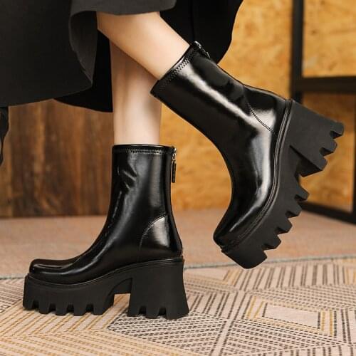 Women Shoes Women Boots Winter Ankle Boots Zapatos De Mujer Womens Platform Heels 9cm heels Chunky Boots Platform Boots