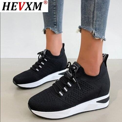 2021 Summer Shoes Woman Sneakers Black White Platform Wedges Breathable Sneakers Woman Tenis Feminino Chunky Sneaker