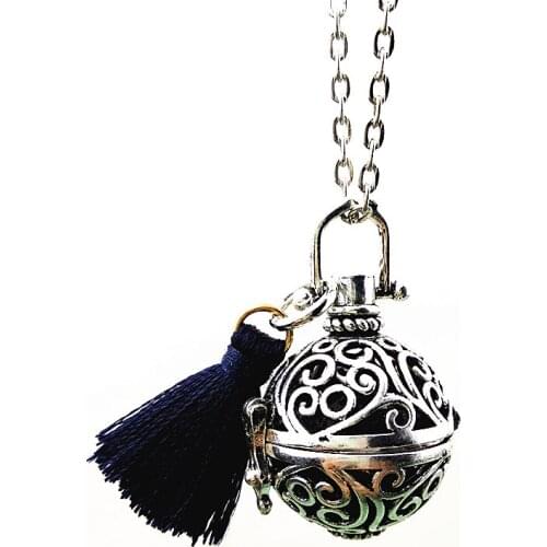 1pc Antique Silver Bronze Birdcage Aromatherapy Pendant Essential Oil Diffuse Necklace with Volcanic rocks for girl women