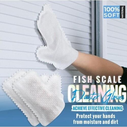 10pcs Fish Scale Cleaning Duster Gloves for Household Cleaning Window Grooves Glass Kitchenware Floor Desk Dropshipping