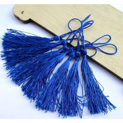 100pcs/lot about 12.5cmDeep blue color polyester Charm tassel for home decore curtain fitting bookmark curtains 2018