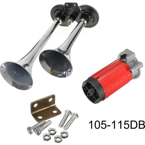 105-115DB Nice price and high quality the car air pump Horn/pumps trumpet 12V double barrel plating of motorcycle air horns