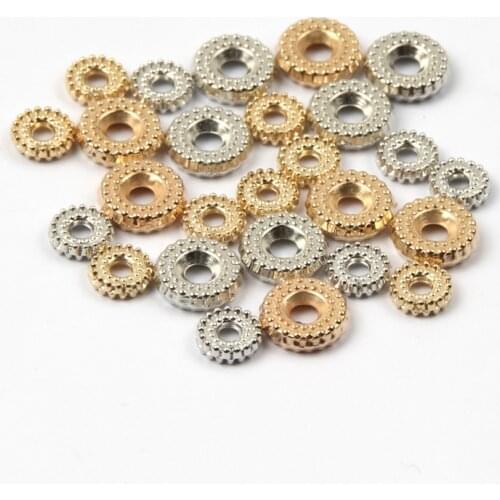 200pcs/lot Gold Rhodium CCB Plastic Charm Bracelet Beads Loose Spacer Beads For Jewelry Making Findings Supplies DIY Accessories
