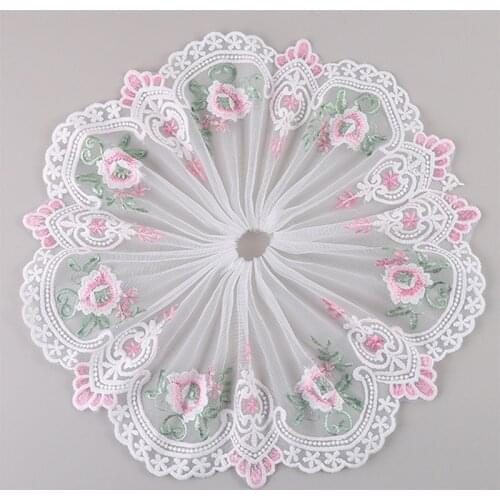 30Yards Handmade DIY Clothing Accessories Pink Blue Embroidery Fabric Ribbon Curtains Sofa Lace Trim for Sewing Garment