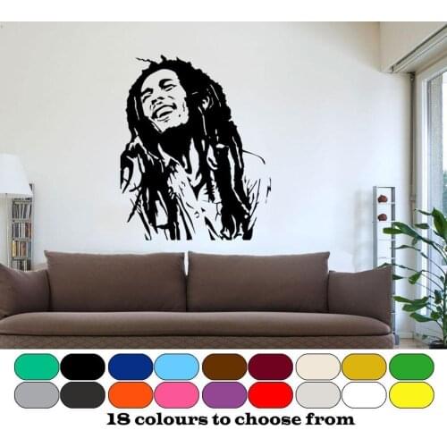3d Poster Classic BOB MARLEY Wall Graphic Vinyl Mural Sticker Cool Hiphop Home Decor Boys Bedroom Wall Decoration Vinilos D291
