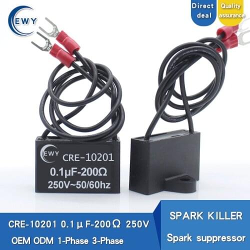 5 pcs of free shipping 0.2uF 200ohm 250V SPARK KILLER CRE-10201 spark quencher anti-interference electronic arc extinguisher