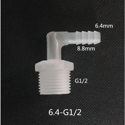 6.4mm*G1/2 Pond Hose Plastic Elbow Connectors For Clear Flexible Hose Joiner Pipe 90 degree