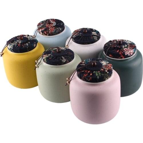 6 styles china Ceramic Tea Spice Nuts Food Cady Sugar Salt Sealed Storage Bottles Jars Container Tank Canister with lid