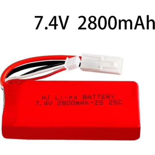 7.4V 2800mAh 25C Lipo Battery forFT009 RC toys Boat Spare Parts 7.4V high capacity lipo battery with SM/JST/EL-2P/T Plug