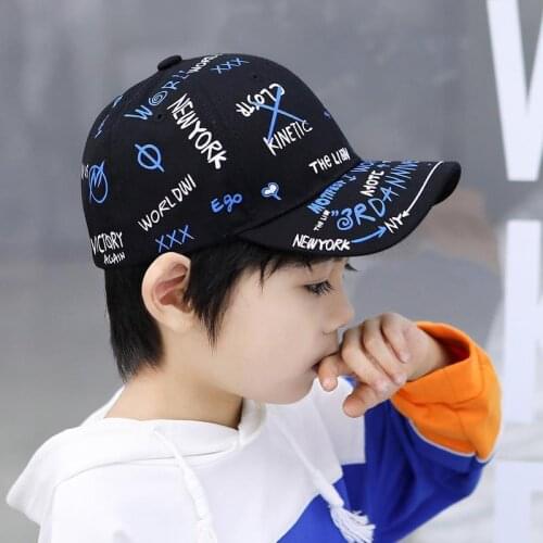 Baseball Cap Kids Summer Graffiti Embroidered Hip Hop Snapback Hat Sun Proof Visors Breathable Fashion Outdoor Beach Wear 2-8Yrs