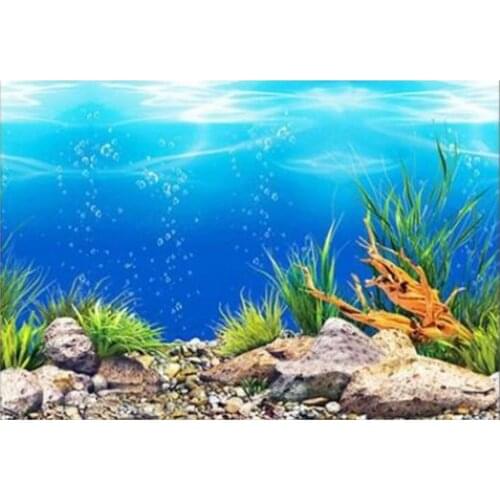 Large Aquarium Background Poster PVC Aquarium Ornament Landscape Sticker