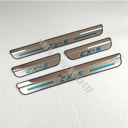 Boutique car Door Sill Scuff Plate Welcome Pedal Stainless Steel Car Styling fit For Mazda CX-5 cx5 2017-2021 Car styling