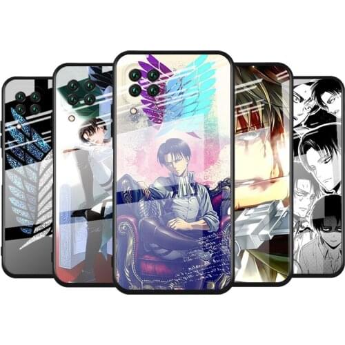 Tempered Glass Cover Attack on Titan Levi·Ackerman For Huawei Y6 Y7 Y9 Y5P Y6P Y8S Y8P Y9A P Smart Z 2019 2020 2021 Phone Case