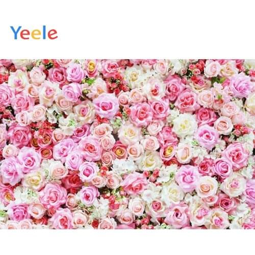 Yeele Color Flowers Rose Wedding Scene Photography Background Children Birthday Party Photographic Backdrop For Photo Studio
