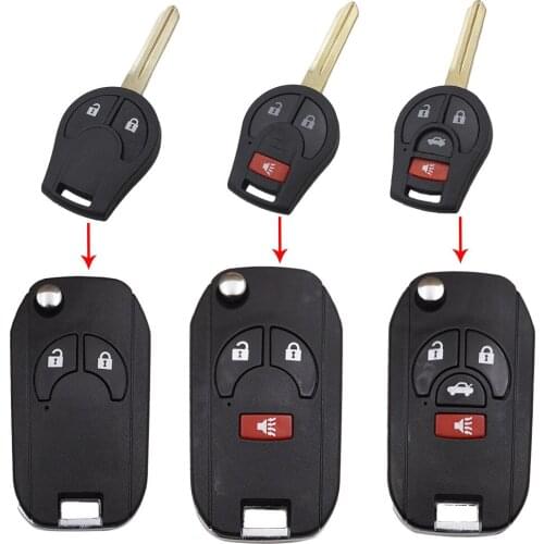 Remote Replace Key Fob Case Uncut Blade Key Shell For Nissan New Sunny Sylphy TIIDA March