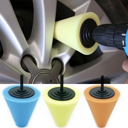 Auto Wheel Polishing Sponge Used for Electric Drill 3inch/ 4inch Burnishing Ball Polishing Cone Car Hub Buffing Sponge