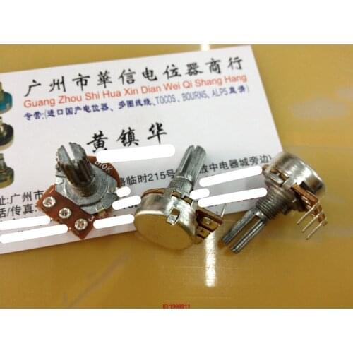 5pcs/lot Imported diaphragm type B10K single-bend potentiometer with a step 41 points B10K handle 20MM