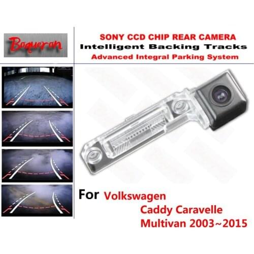 For Volkswagen Caddy Caravelle Multivan 03~15 CCD Car Backup Parking Camera Intelligent Tracks Dynamic Guidance Rear View Camera