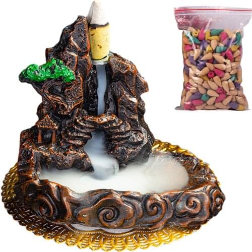 Incense Holder Ceramic Backflow Waterfall Smoke Incense Burner Home Decor Teahouse Stick Censer Aromatherapy Furnace Aromatic