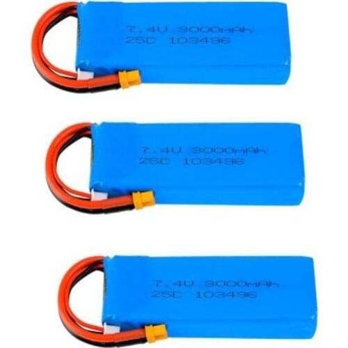 Upgraded 7.4V 2300mAh 2S 35C Li-po Rechargeable Battery with XT30 Plug Spare Parts Accessory for MJX Bugs 3/6 B3/B6 RC Drone Toy