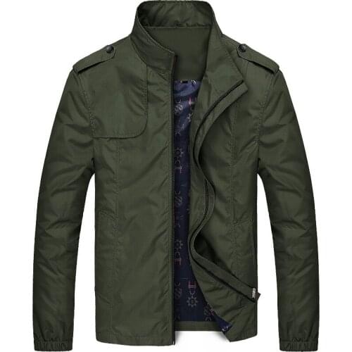 Mens Jackets Spring Autumn Casual Coats Solid Color Mens Sportswear Stand Collar Slim Jackets