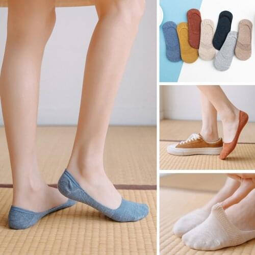 10 pieces = 5pairs Socks non-slip Womens Cotton Invisible No show Summer Solid Color Short Socks Fashion Ankle Thin Boat Socks