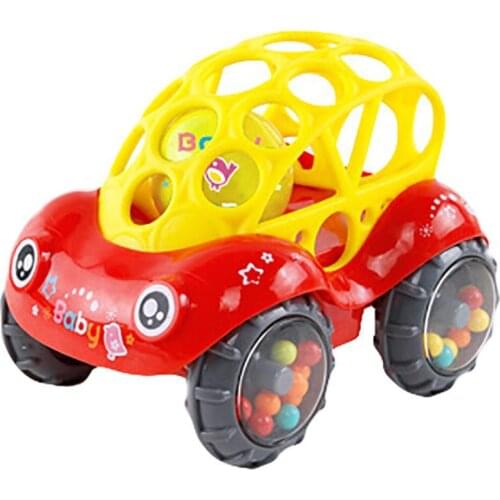 Newborn Baby Colorful Car Toy Bell Ring Shaking Hand Grip Catch Ball Rattle