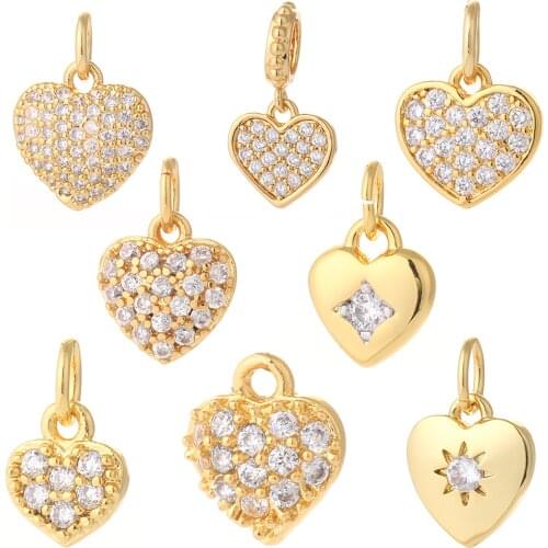 Hearts Pendant Charms for Jewelry Making Cute Love Shape Design Charm Jewelry Charms for Earrings Necklace Bracelet Make Copper