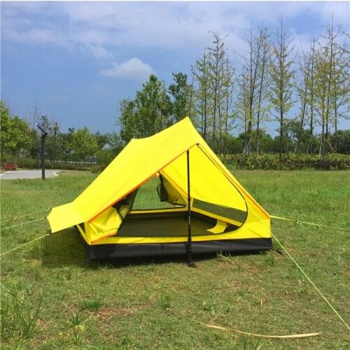 1.6kg Outdoor camping single layer tents without rods portable Oxford cloth folding tents ultra - light outdoor equipment