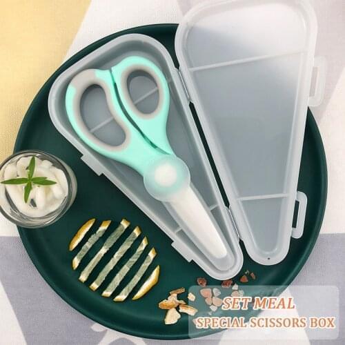 Baby Food Mills Ceramic Scissors Portable Infant Feeding Aid Scissors with Box Food Scissors Baby Supplies Tableware for Health