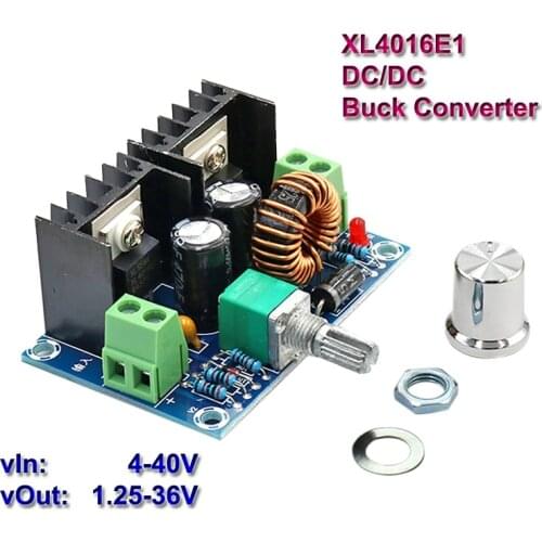 200W 8A DC-DC Buck Converter Vehicle Stabilizers Step-Down Power Supply Module XL4016E1 Adjustable 1.25-36V Voltage Regulators