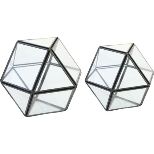 Clear Glass Geometric Terrarium Succulents Container Modern Tabletop Balcony Planter Window Sill Decor Flower Pot DIY Display