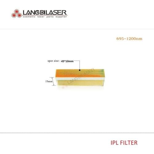 Size : 45*10*15mm , IPL-FILTER/E-LIGHT FILTER : 695nm~1200nm , material : quartz / Fused slica , window size : 45*10mm