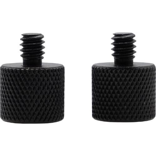 Standard 3/8"-16 Female to 1/4"-20 Male Tripod Thread Reducer Screw Adapter (Aluminum) Precision Made (2 Pack)