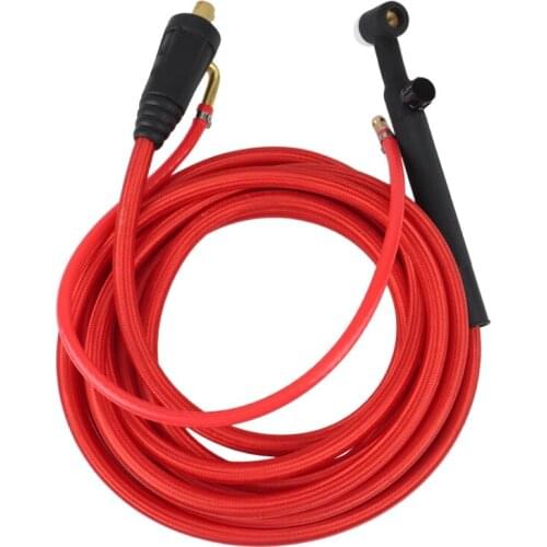 TIG Welding Torch Quick Connector Gas-Electric Integrated Red Hose Cable Wires 4M 35-50 Euro Connector 13.12Ft