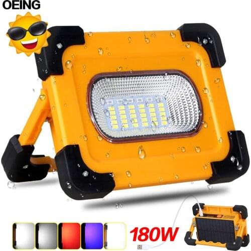 LED Solar Work Light USB Rechargeable Portable Camping Lamp Powerbank Built-in Battery Floodlight Stand Magnetic Repaire Lantern