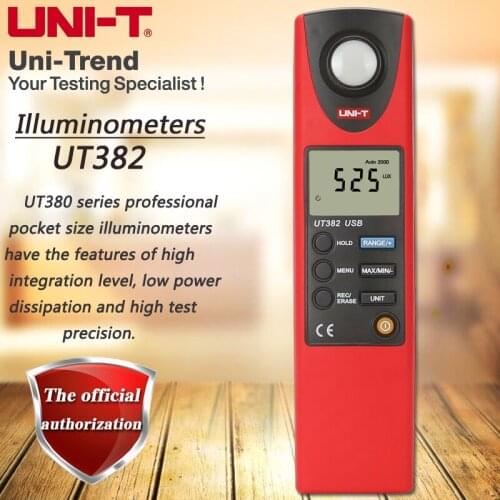 UNI-T UT382 illuminometer 20000Lux professional pocket photometer automatic shutdown data storage USB data transmission