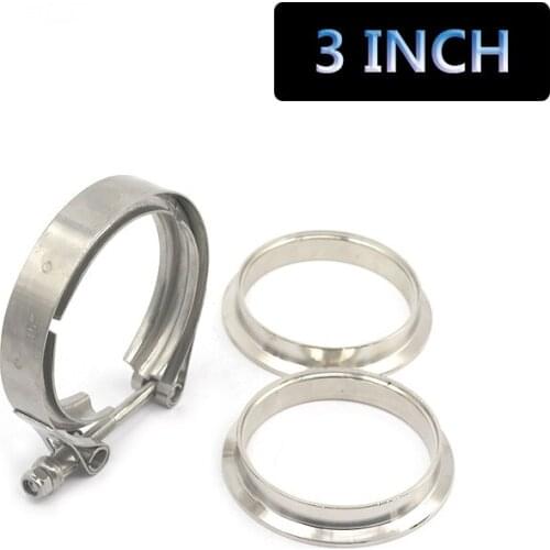 Universal 3 inch Auto Parts V-band clamp kit for Turbo, Exhaust pipes Turbo Downpipe Exhaust Clamp V band