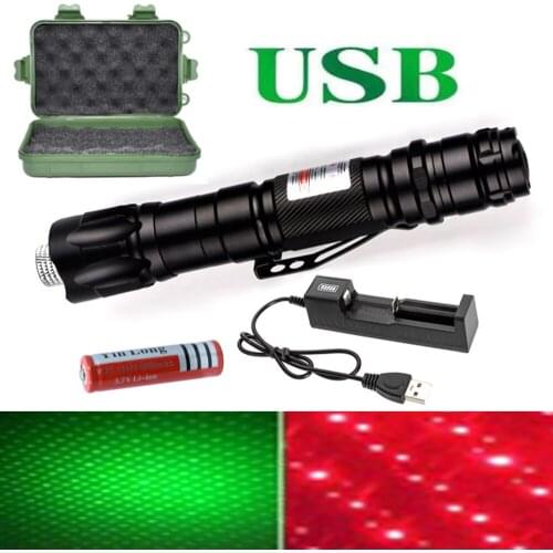 High-power green laser pointer 5MW red dot laser pointer powerful laser pointer adjustable focus 8000 meters laser 009 series