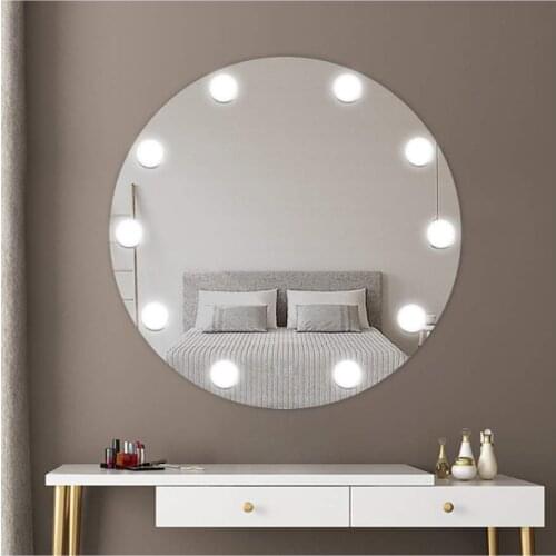 Hollywood style mirror wall round led lighting