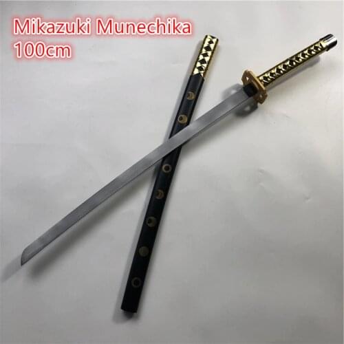 1:1 Cosplay Anime Roronoa Zoro Wooden Sword Weapon Mikazuki Munechika Wood Ninja Knife Samurai Sword Prop Toys for teens 100cm