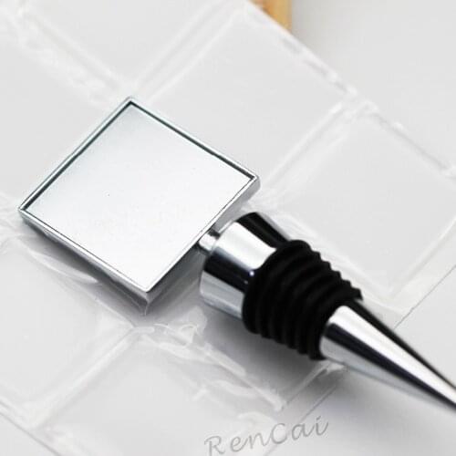 1Kits 32mm Blank Metal Square Wine Bottle Stopper Rhinestones Bar Wedding Tools For DIY Crystal Dome Cabochons Making