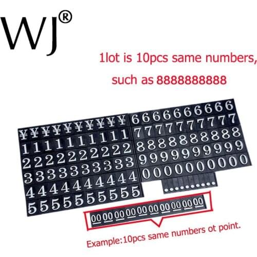 10pcs Same Arabic numerals Price Cubes Combined Pricing Tags Label Digit Camera Watch Jewellery Counter Display Signs Figures